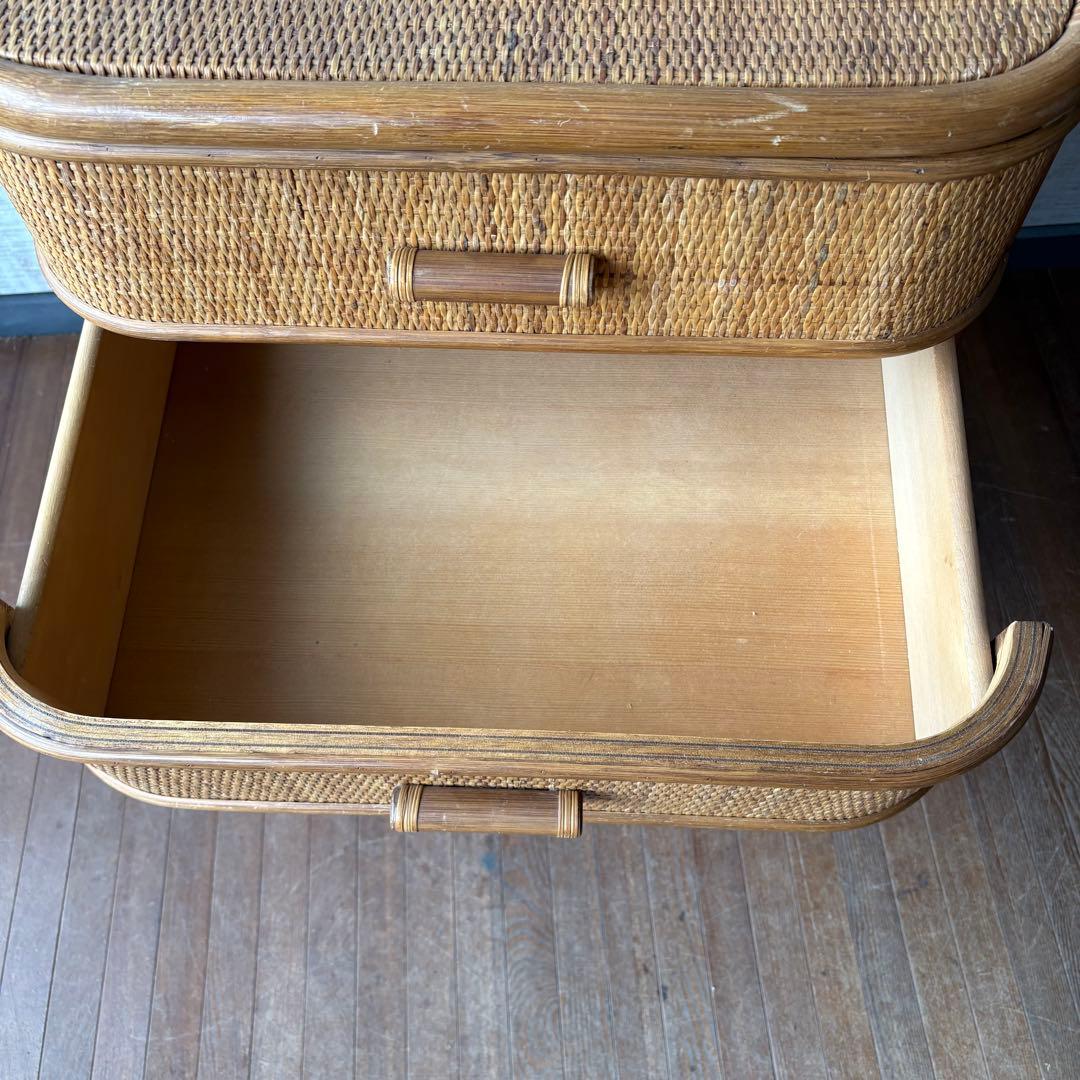 昭和レトロ ラタンチェスト 5段 籐家具 収納棚 アジアン ナチュラル 古家具