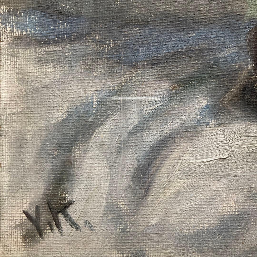 洋画 作者不詳 イニシャルサインY,K 4号板絵 額49×40絵33×24cm