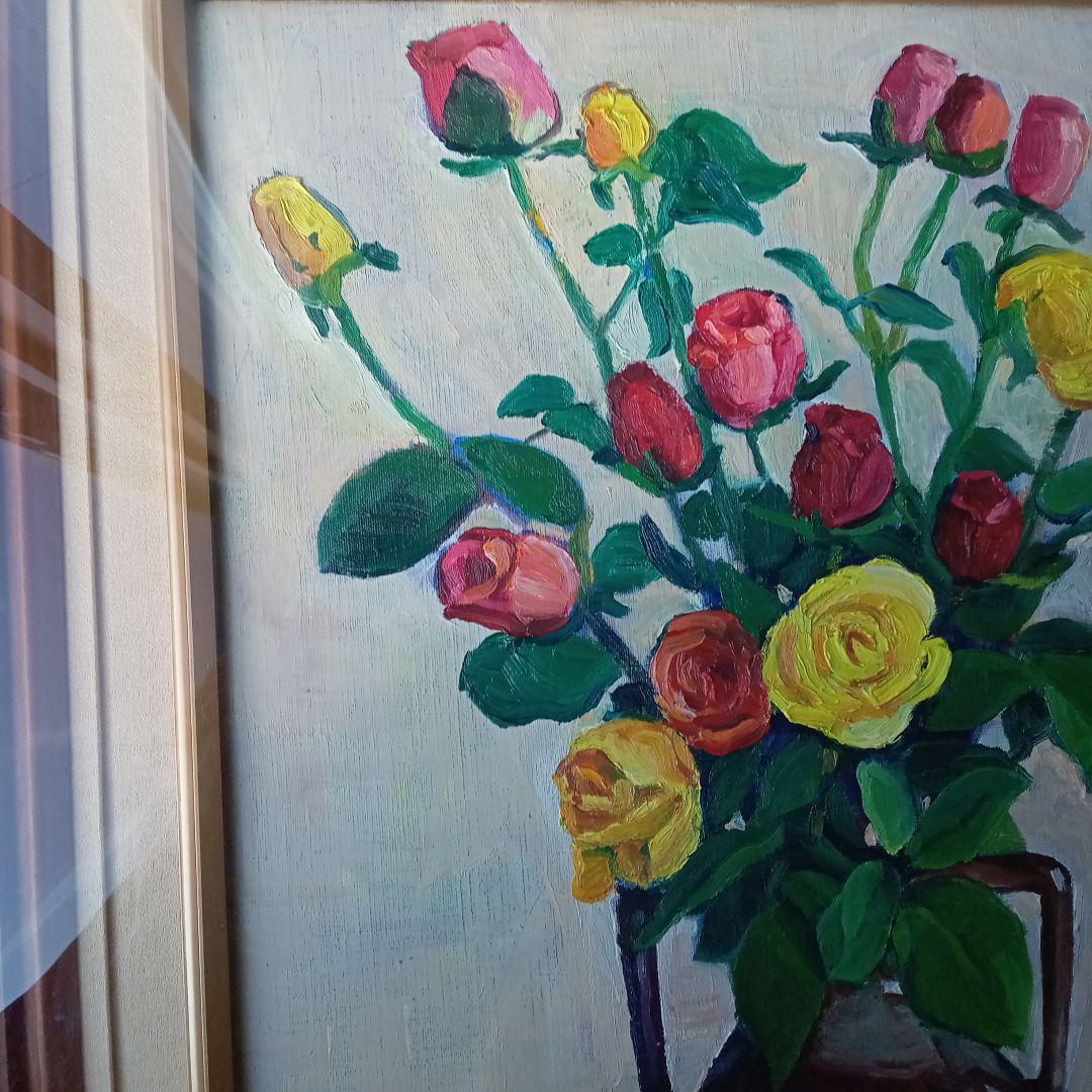 油彩画 薔薇の絵