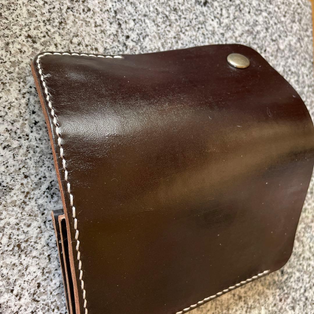 本革　ミドルトラッカーウォレット　ブラック