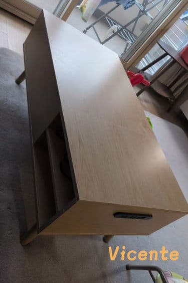 Vicente 高さ調整可能 リビングセンターテーブル 収納付き モーデン