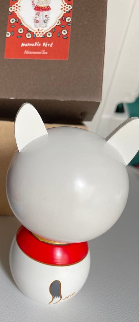 ナタリーレテ×卯三郎こけし　白猫こけし　アフタヌーンティー　縁起物