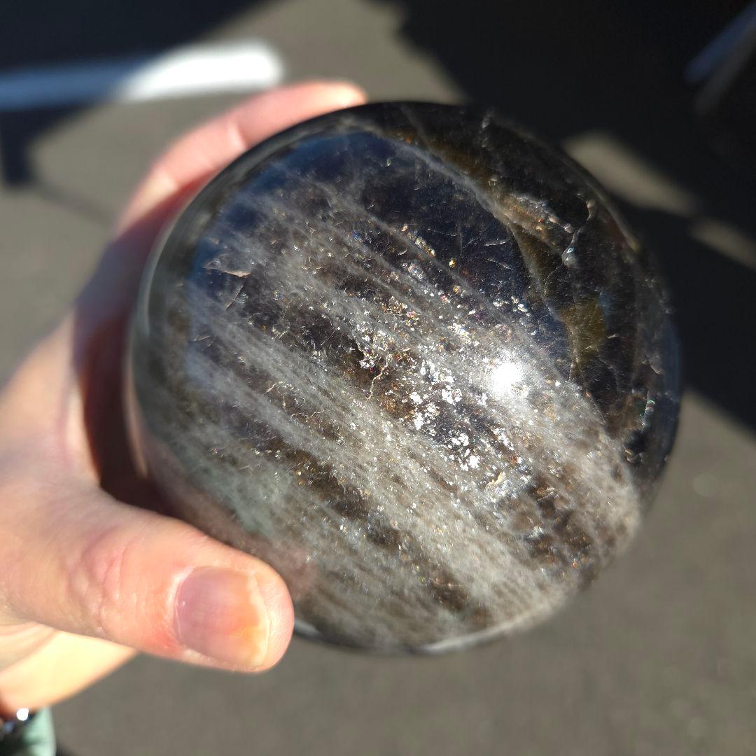 モリオン　スフィア　丸玉　台座付き