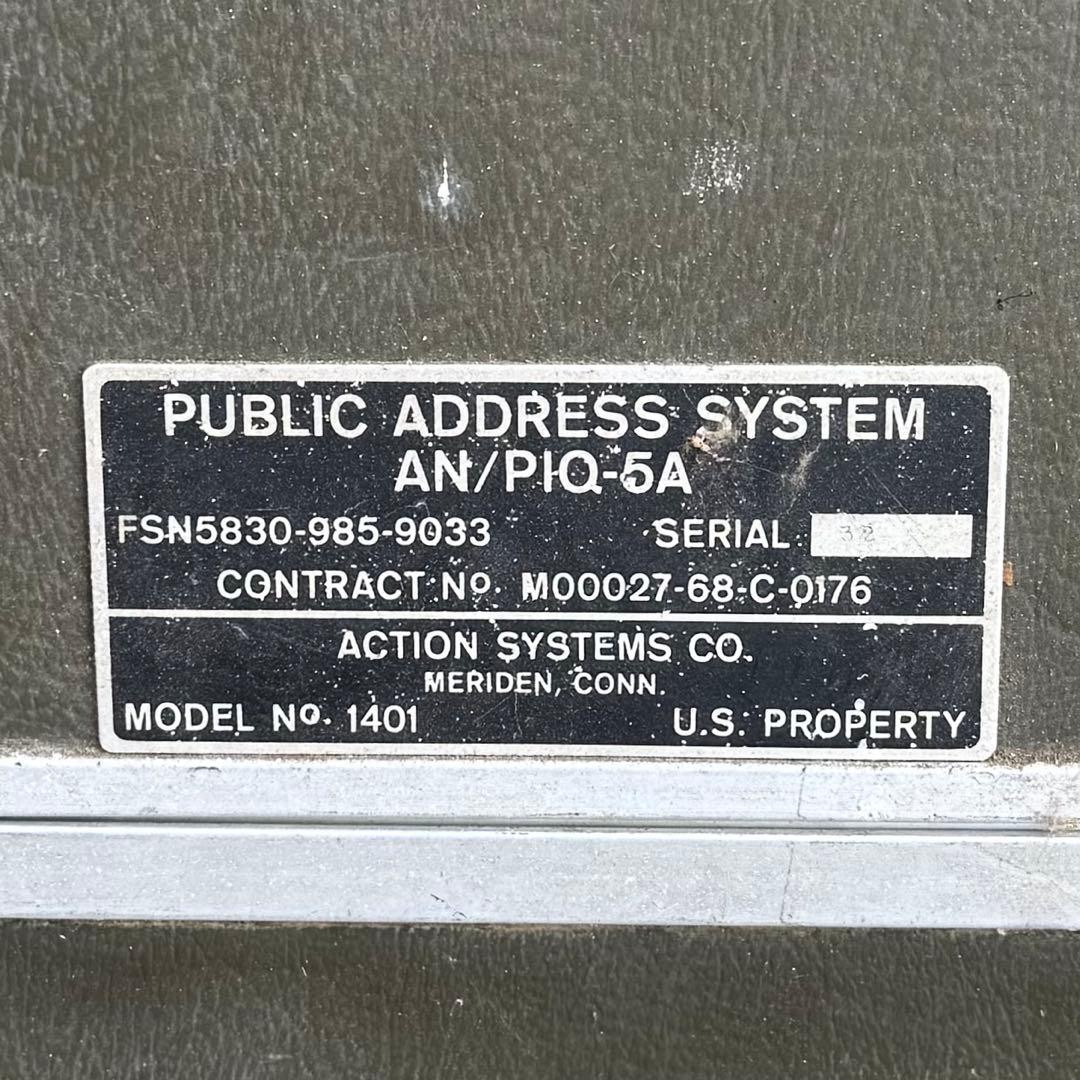 SNT1739 米軍放出品 拡声器「AN/PIQ-5A 」 動作未確認 現状品