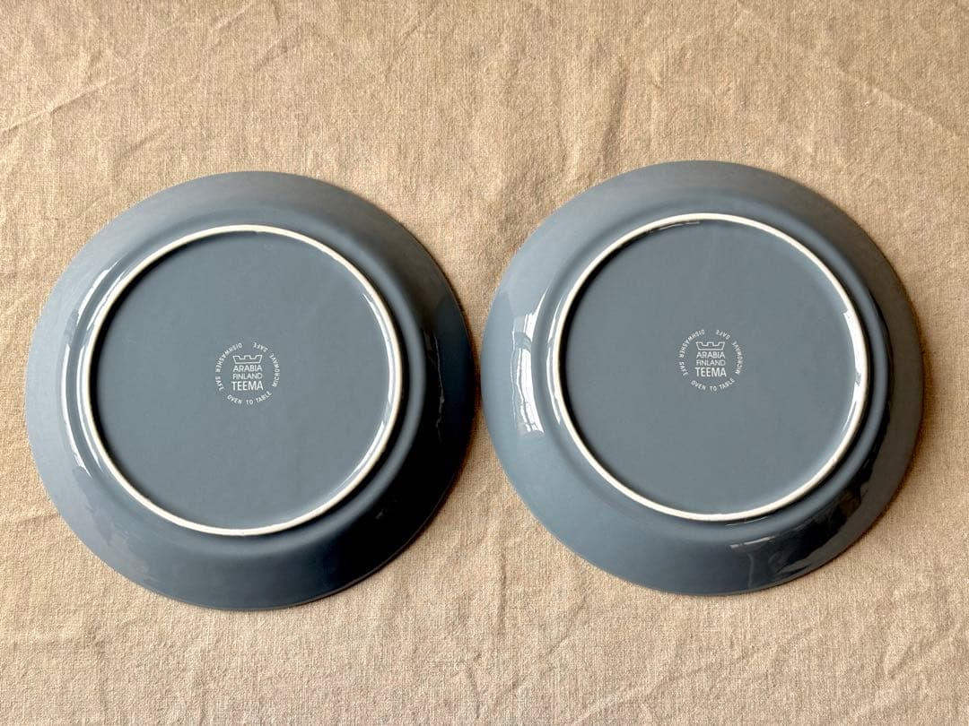 ARABIA Teema(ダークグレー)プレート(23cm)2枚セット