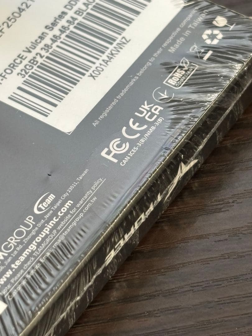 DDR5-6000 64GBメモリ Team T-Force Vulcan