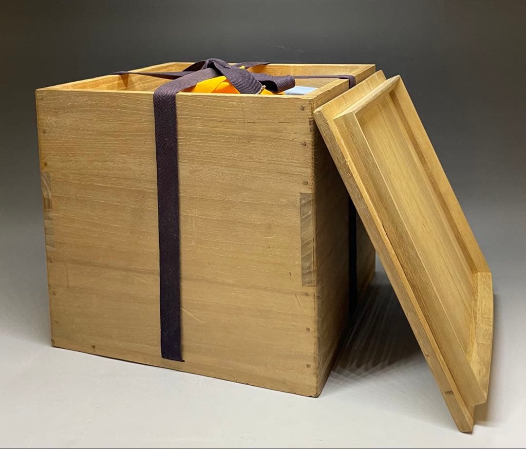 人間国宝　角谷一圭　萬代屋釜　茶釜　釜釻　四方桟共箱　i254