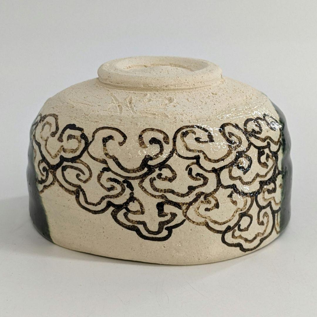 板谷波山/加藤華仙銘 瀬戸焼 茶盌 共箱 織部焼 抹茶碗 抹茶茶碗 茶道具 茶器