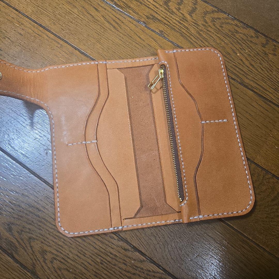 バイカーズウォレット　左利き用　ヌメ革