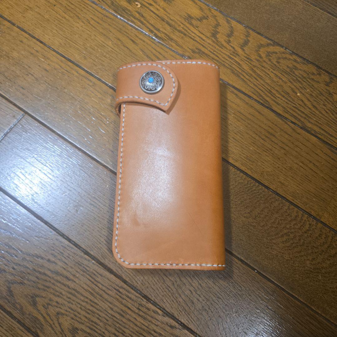 バイカーズウォレット　左利き用　ヌメ革