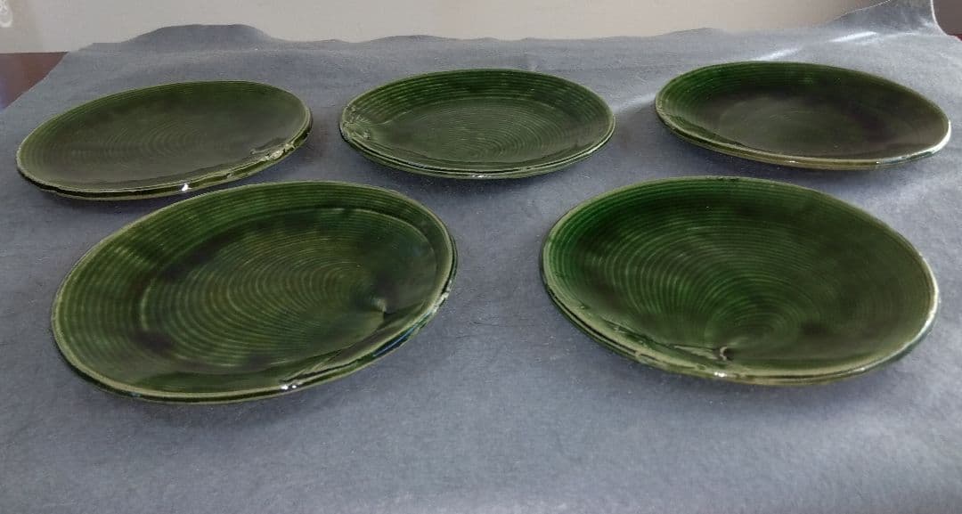 美濃焼の名工　大嶋久興　【子の日窯】　織部　希少美品　中皿　5枚セット