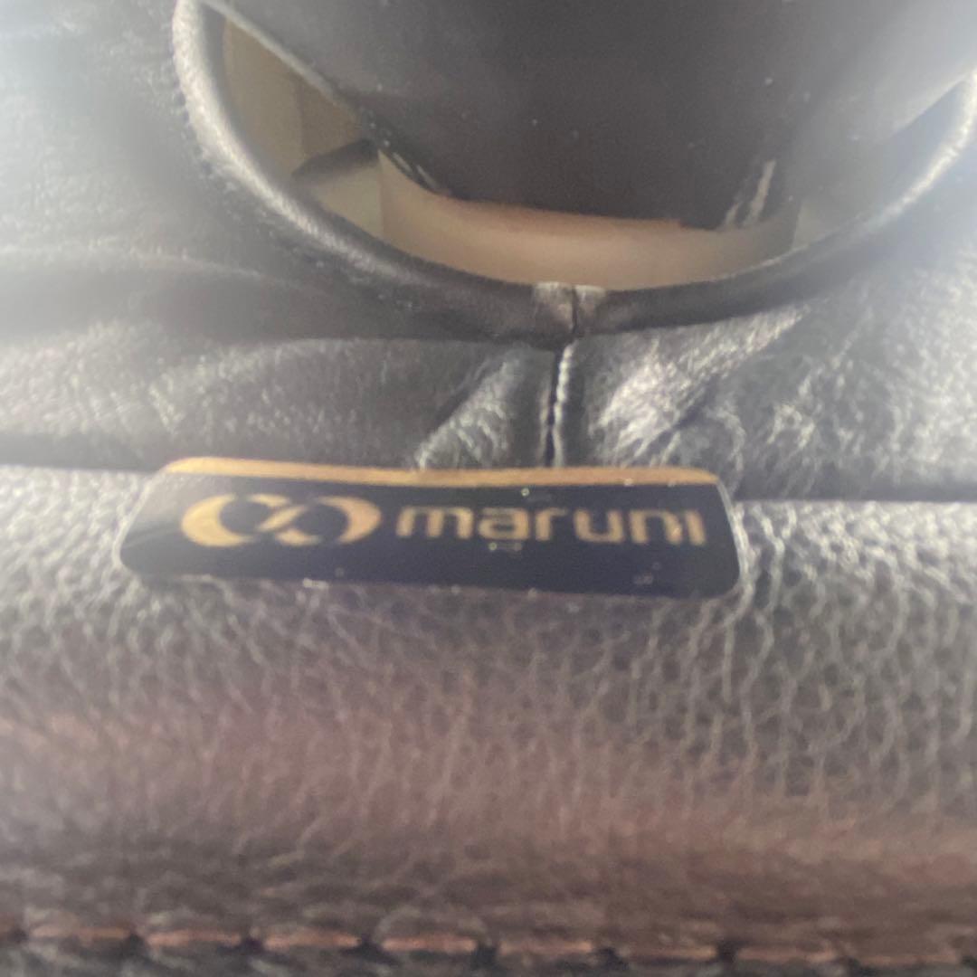 自宅保管品 maruni / マルニ リクライニングチェア 本革 レザー 黒