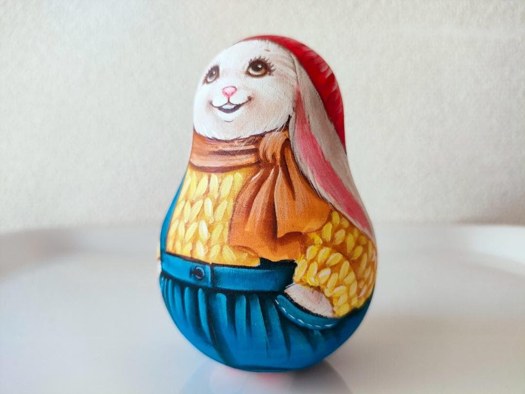 【KV008】10cm級 おきあがりこぼし カバノヴァ　うさぎ