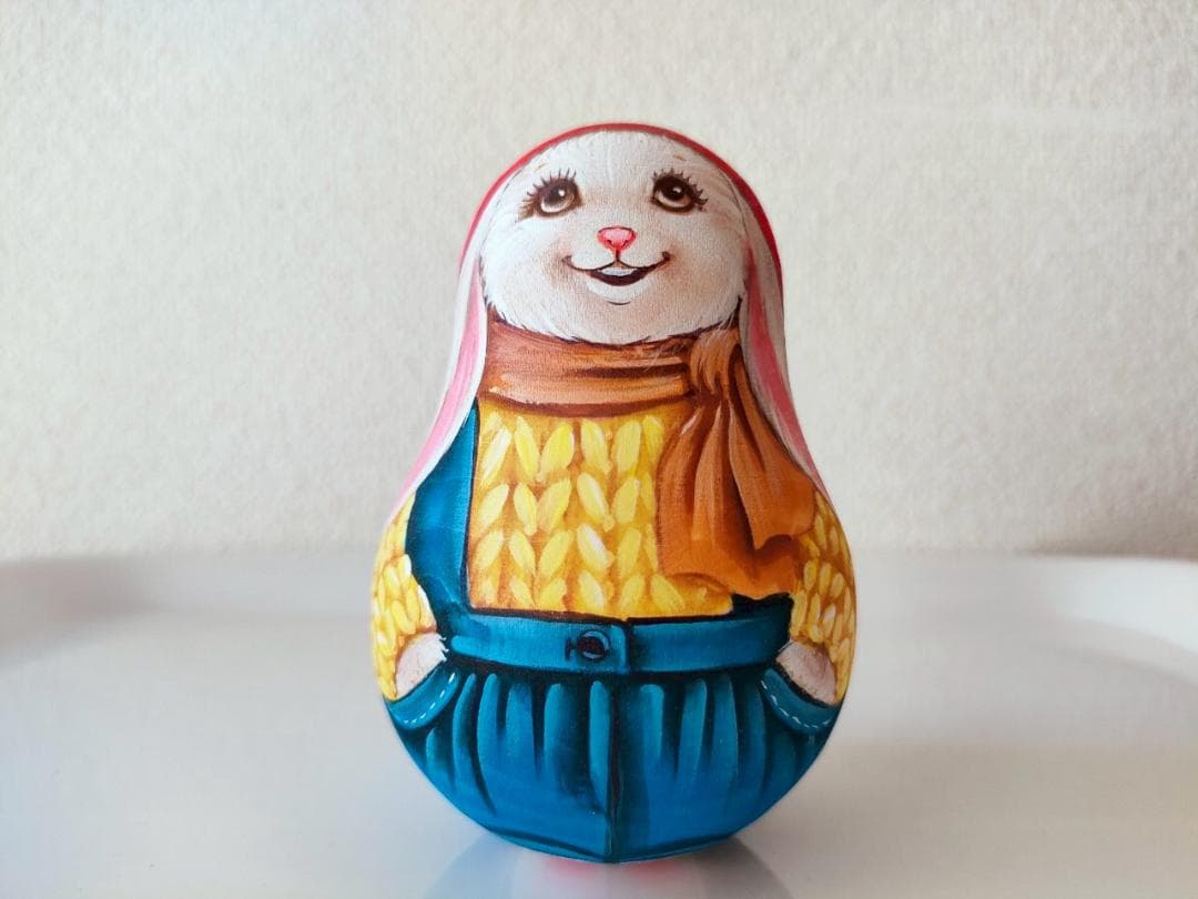 【KV008】10cm級 おきあがりこぼし カバノヴァ　うさぎ