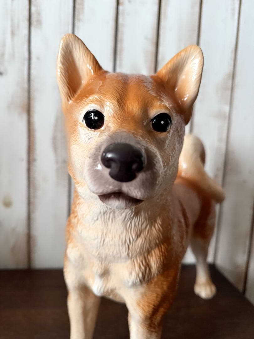 陶器　リアル　大きな　柴犬 置物
