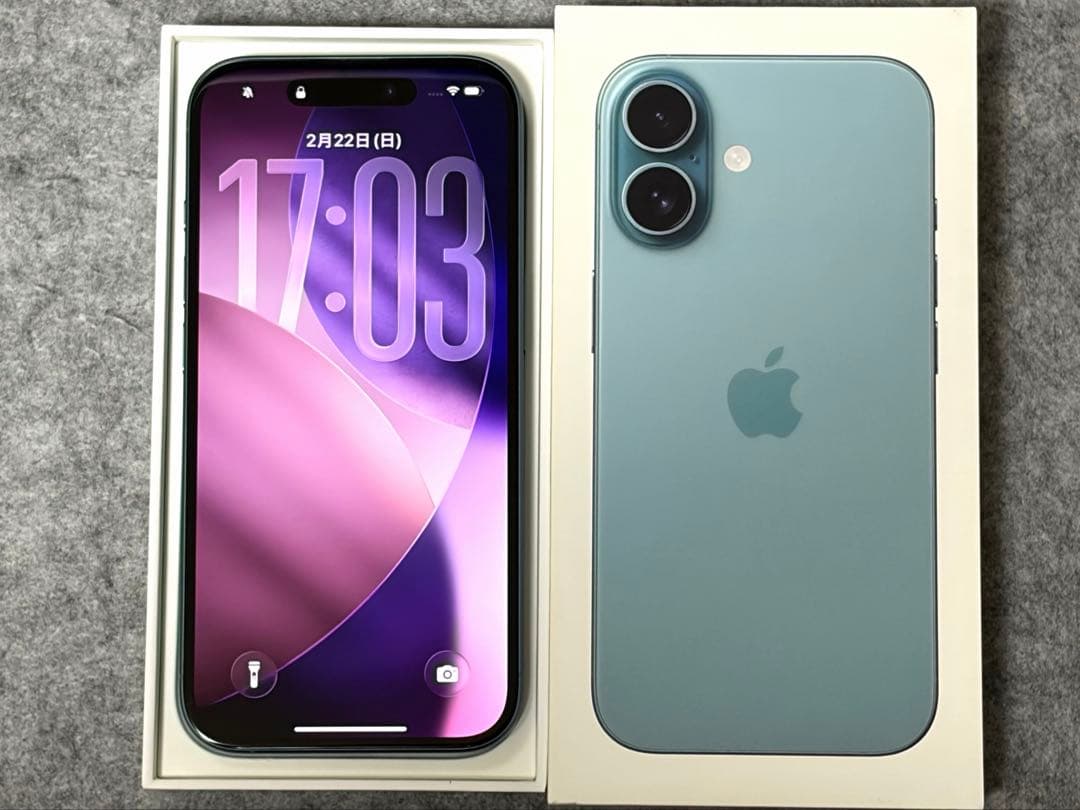 【美品】iPhone16 256GB ティール simフリー