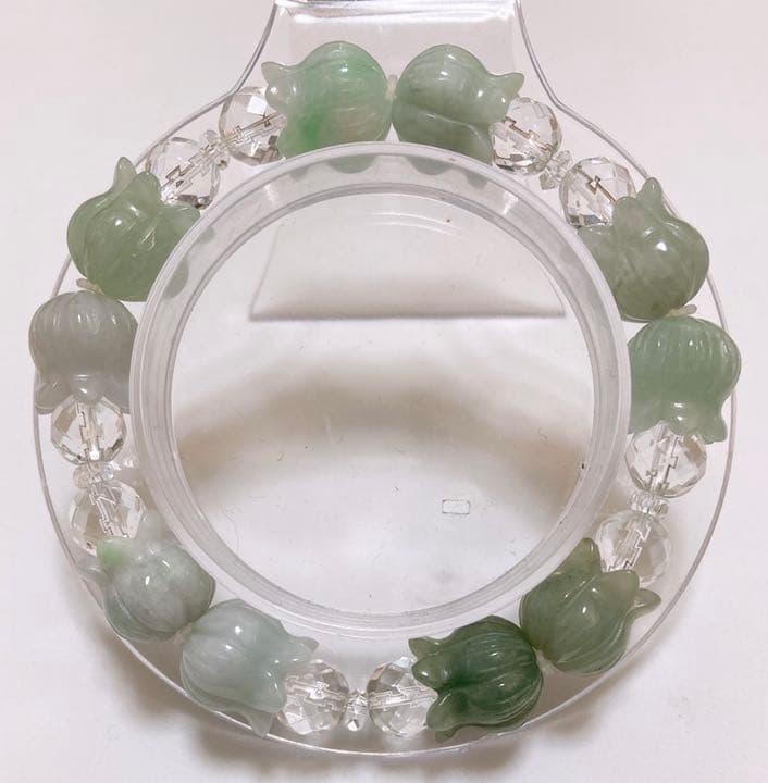 C158.鈴蘭 翡翠 デザインブレスレット