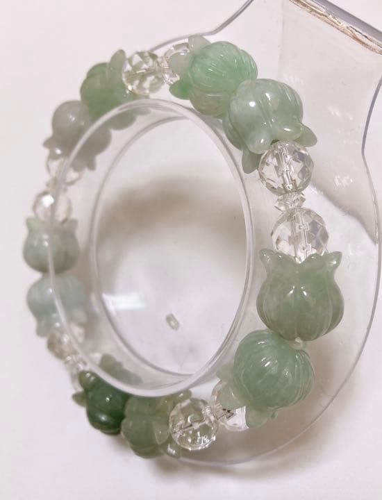 C158.鈴蘭 翡翠 デザインブレスレット