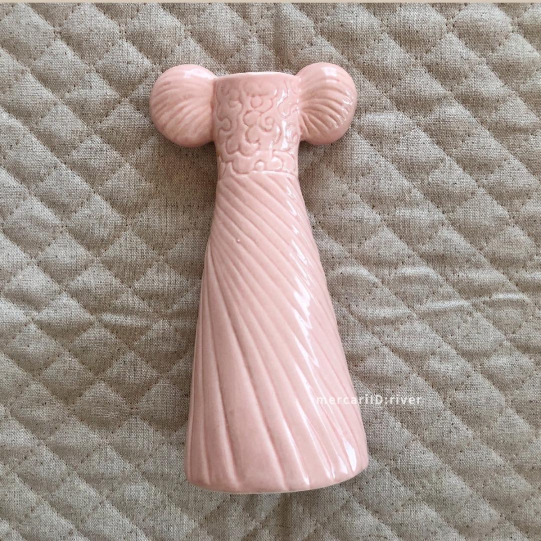 【廃盤稀少・美品】リサラーソン ドレスシスターズシリーズ フレア ピンク 花瓶