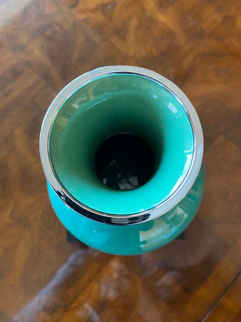 お値下げ⭐️美品⭐️安藤七宝店の七宝花瓶(大)翡翠釉花図