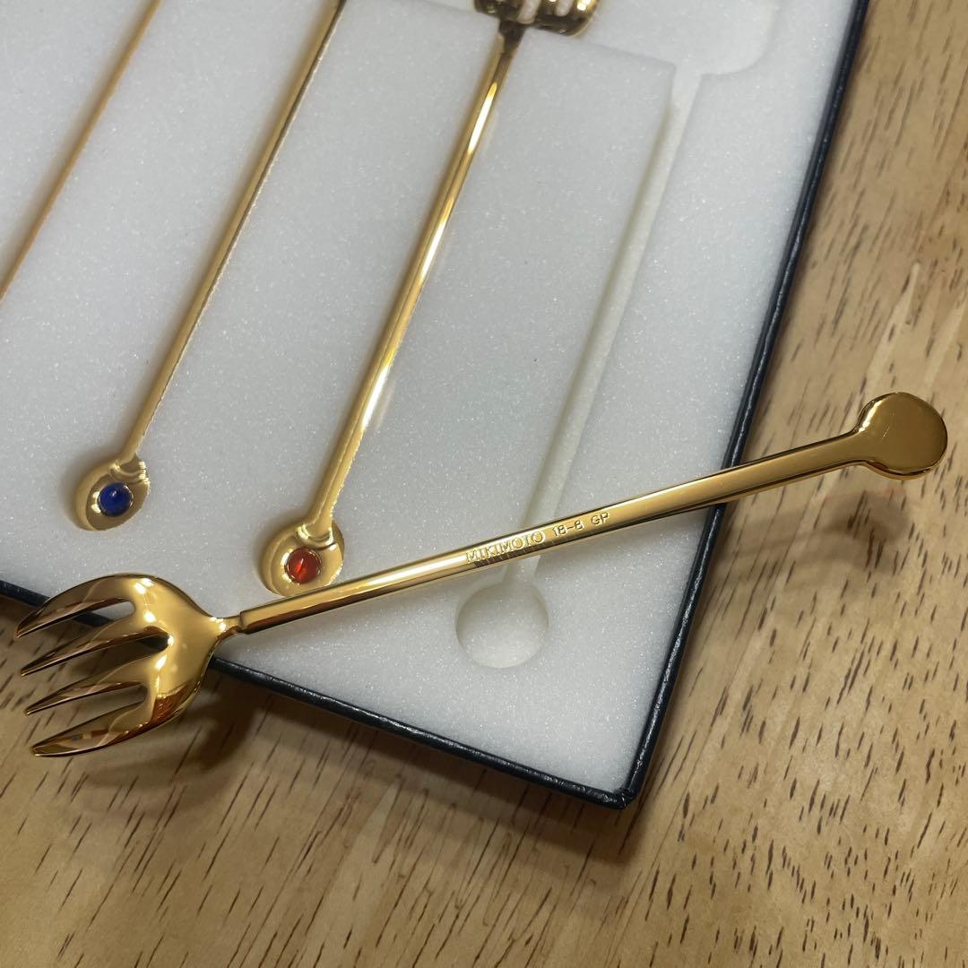 MIKIMOTO 半貴石　フォーク　5本セット
