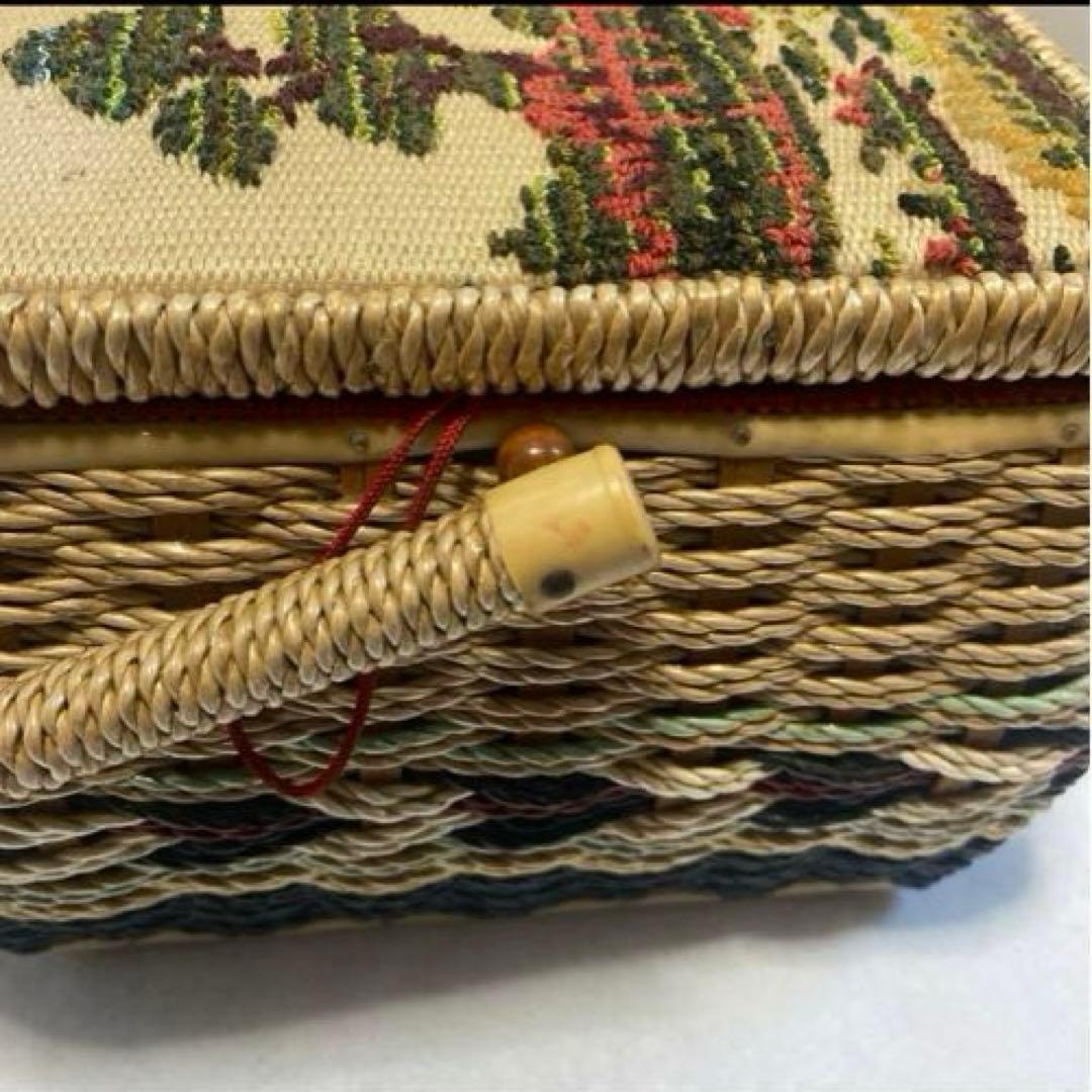 裁縫箱　昭和レトロ　ソーイングボックス　バスケット　小物入れ　アンティーク