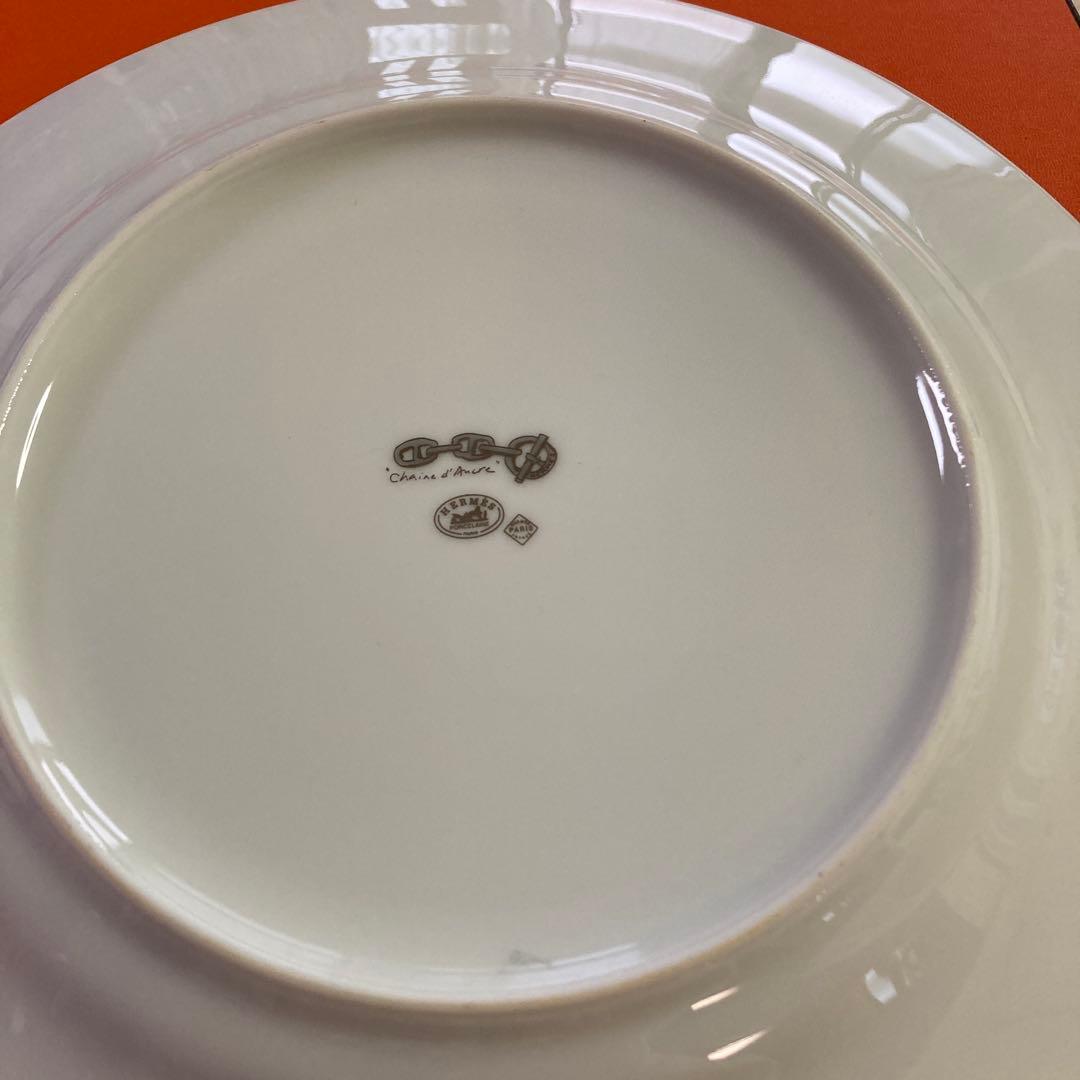 美品 HERMES シェーヌダンクル プレート 27cm プラチナ