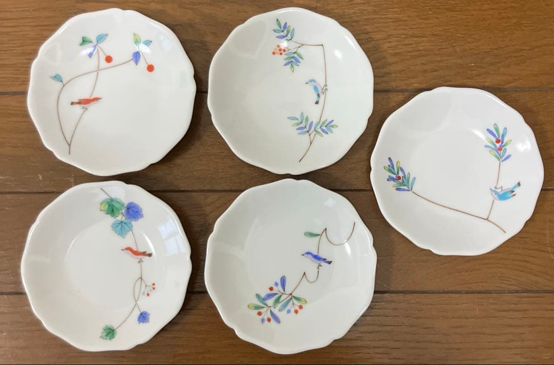 o*i様 香蘭社　小鳥の詩　小皿5セット