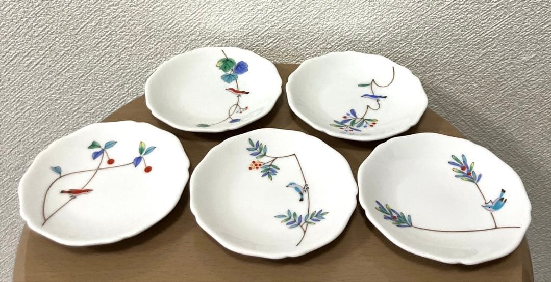 o*i様 香蘭社　小鳥の詩　小皿5セット