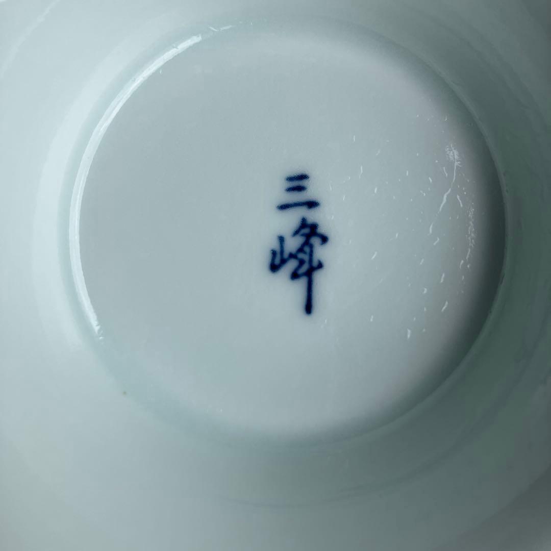 3F 【未使用・箱入り】三峰（みつみね）藍染 輪花 高台小鉢 和モダン