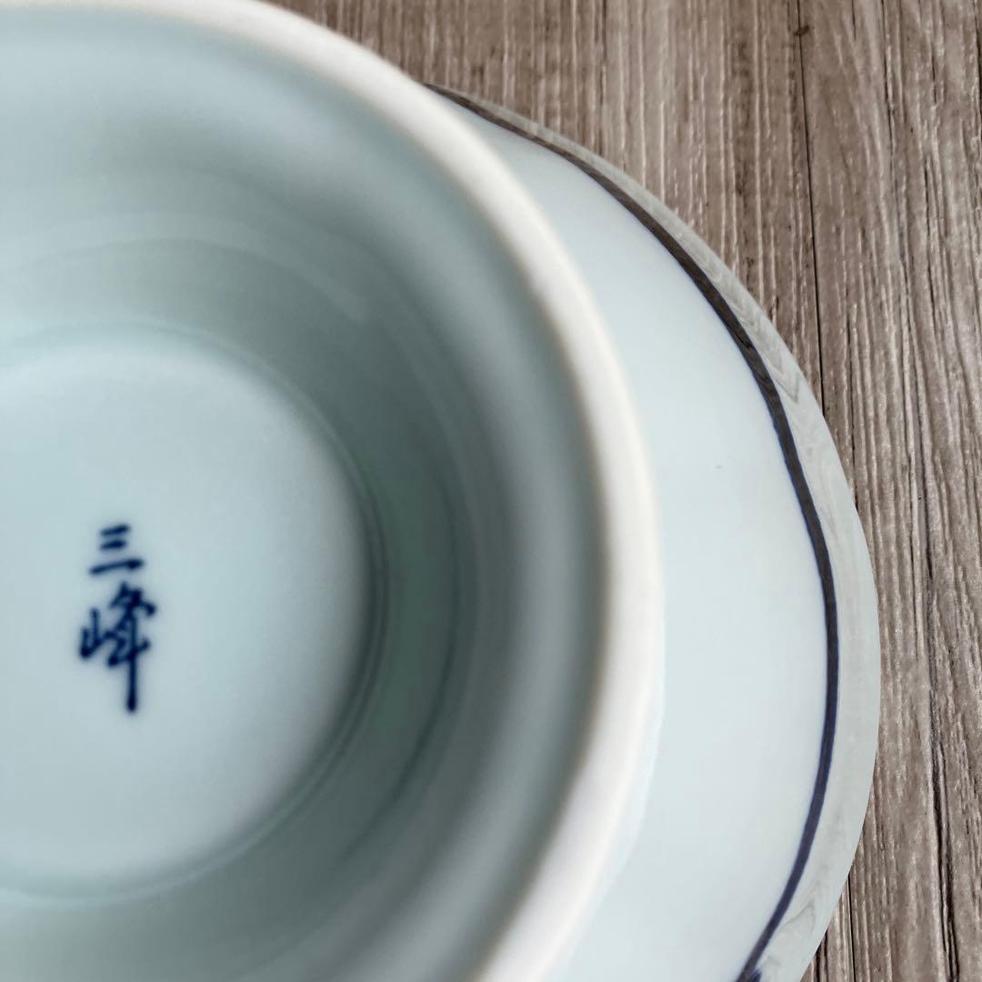 3F 【未使用・箱入り】三峰（みつみね）藍染 輪花 高台小鉢 和モダン