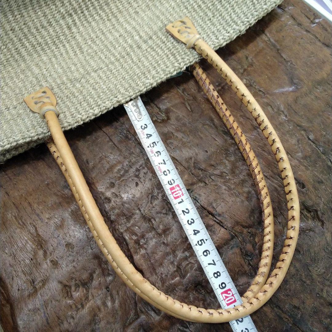 アフリカ　ケニア　新品タグ付き　サイザル麻バック　GRAY　L