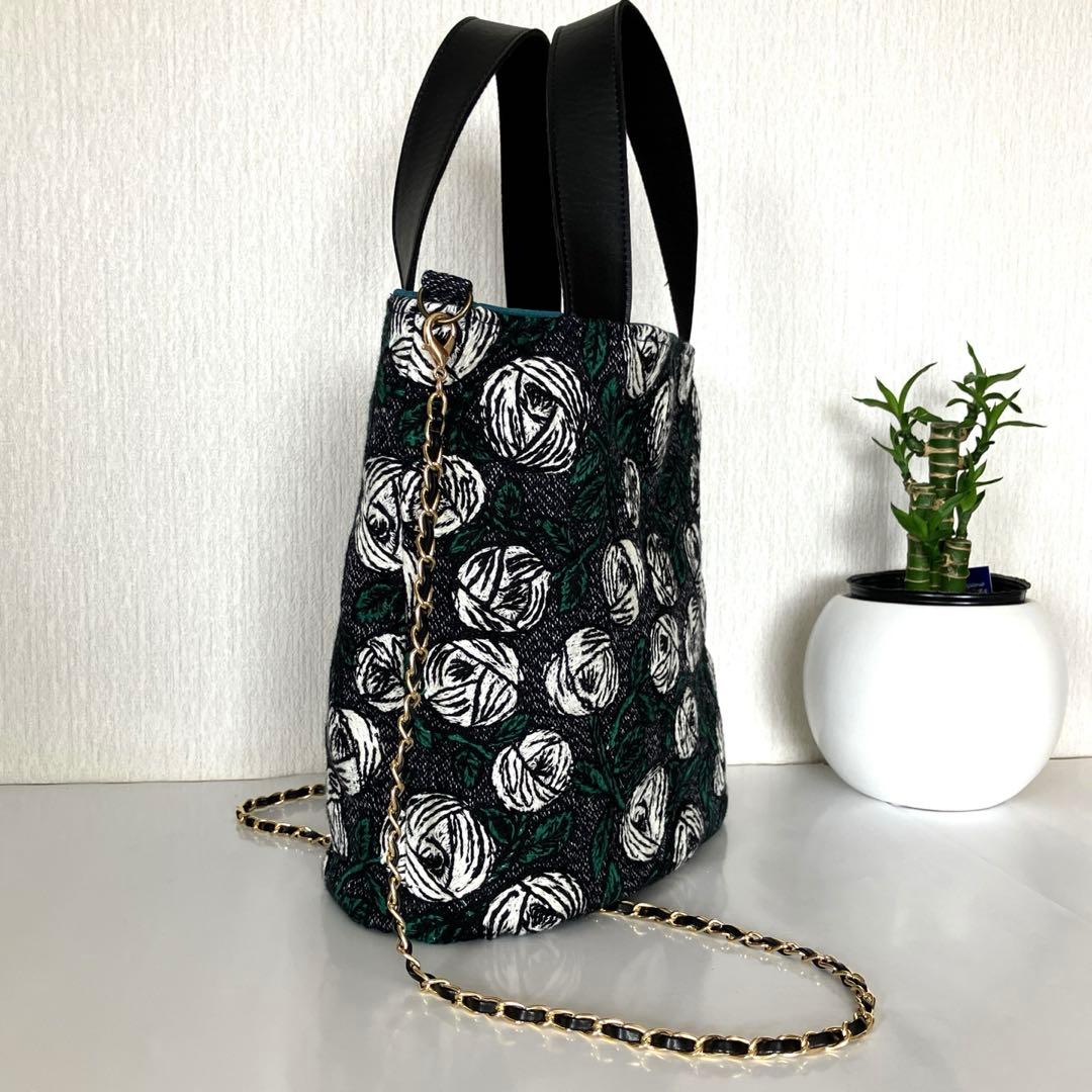 minä perhonen ⚮̈ rosy (ネイビー)2wayトートバッグ