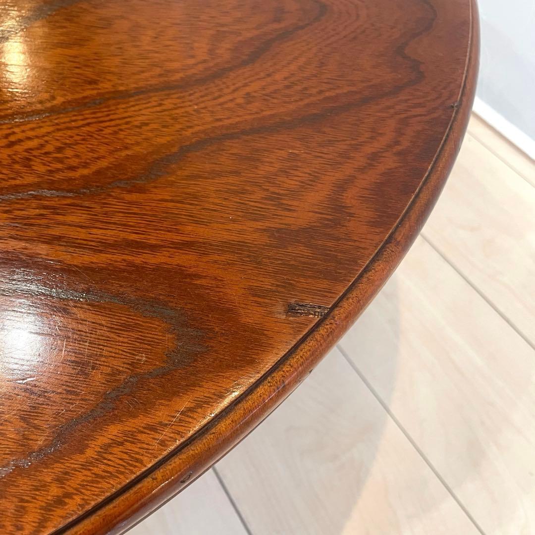 昭和レトロ 木製 円形 座卓 ちゃぶ台 丸テーブル 折りたたみ ヴィンテージ