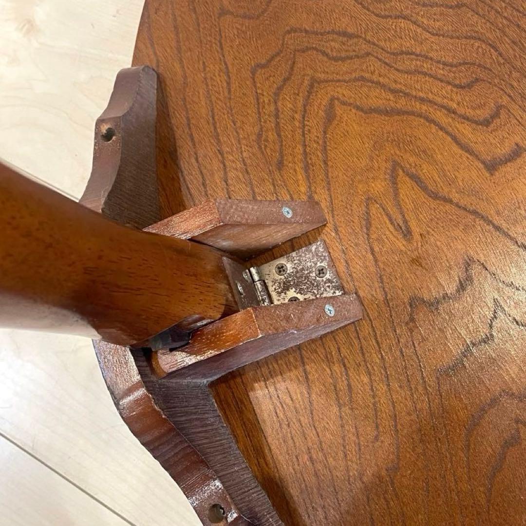 昭和レトロ 木製 円形 座卓 ちゃぶ台 丸テーブル 折りたたみ ヴィンテージ