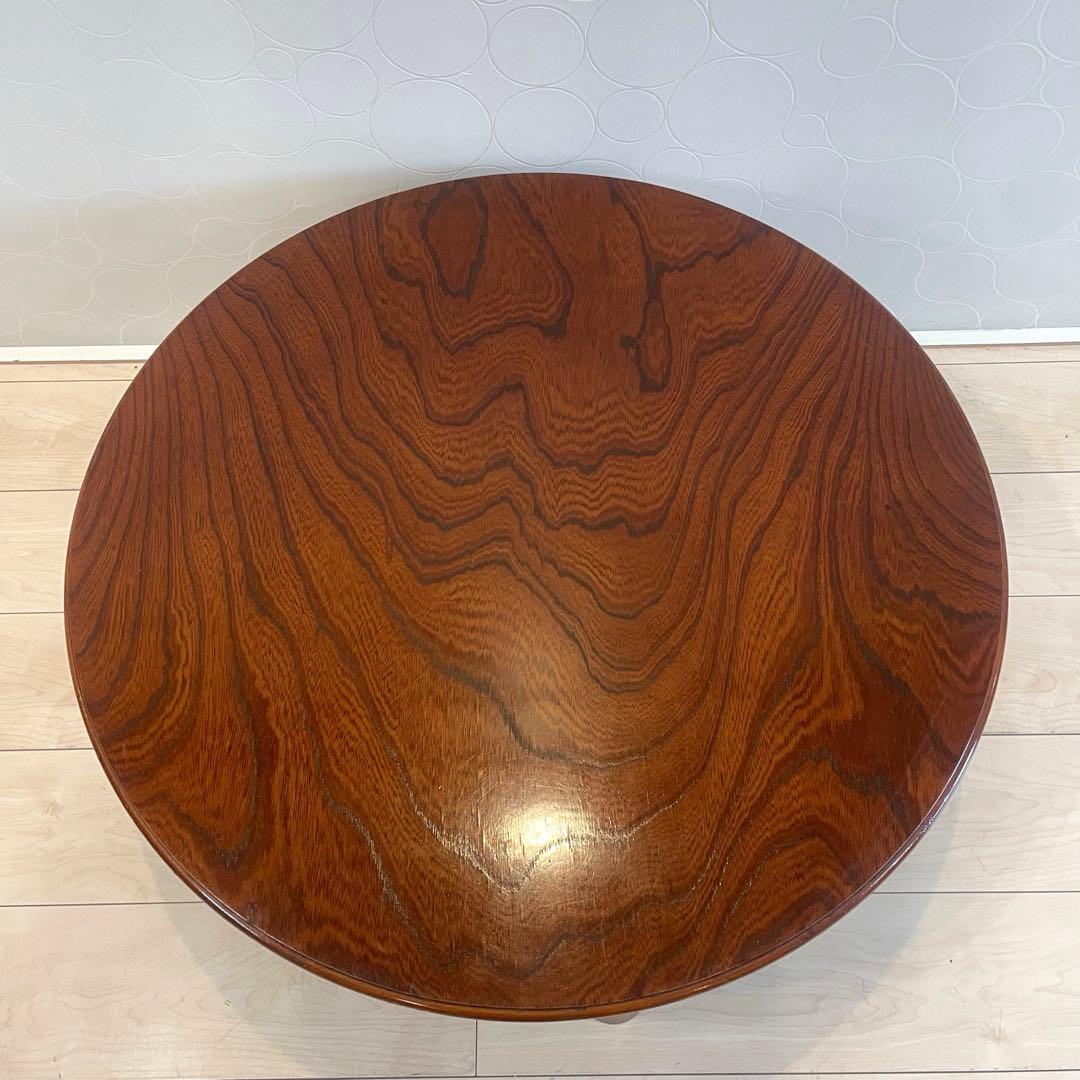 昭和レトロ 木製 円形 座卓 ちゃぶ台 丸テーブル 折りたたみ ヴィンテージ