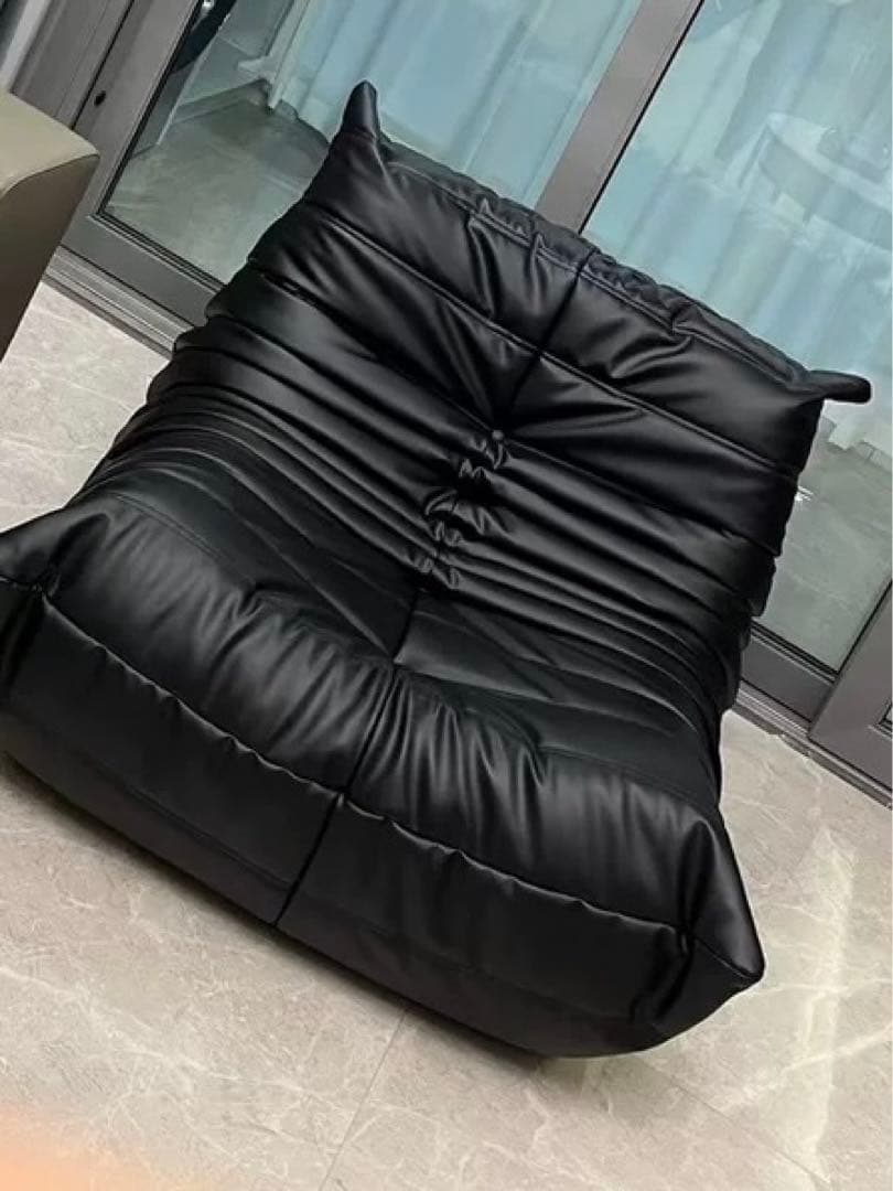 【新品】リーンロゼ ligne rosetトーゴ　1人掛けソファ　ブラッ