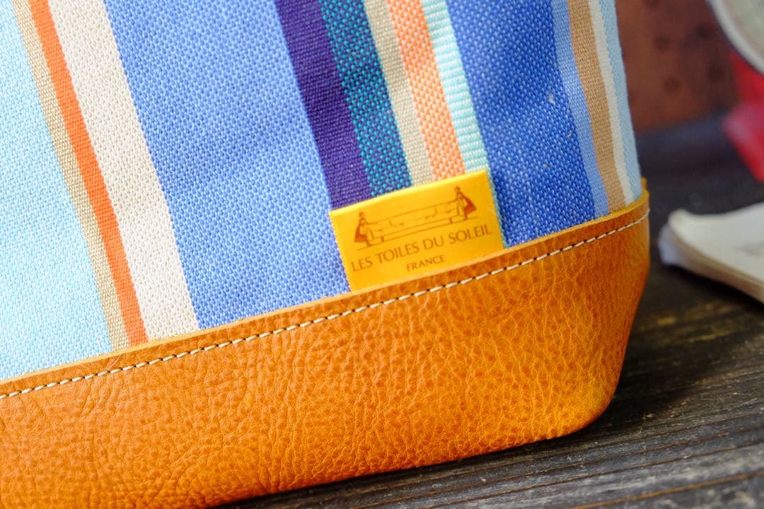 Les Toiles Du Soleil ブラウン牛革トートバッグ　ハンドメイド