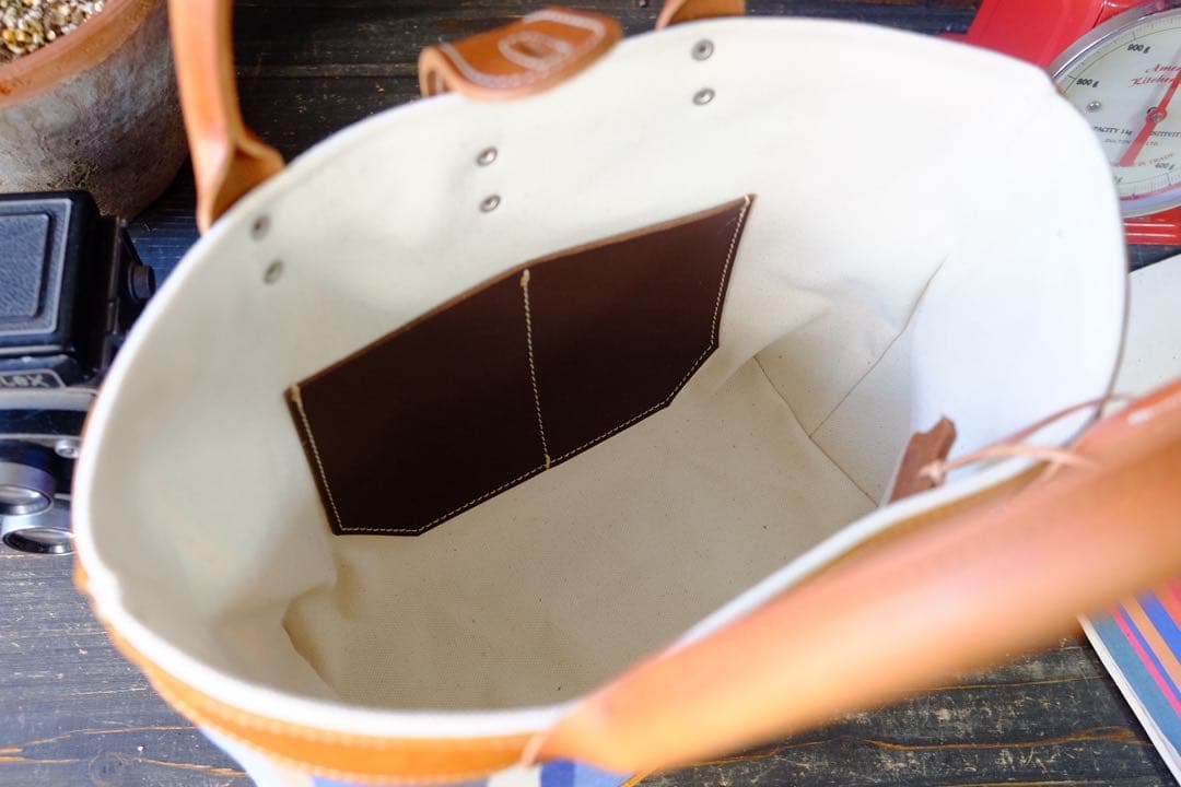 Les Toiles Du Soleil ブラウン牛革トートバッグ　ハンドメイド