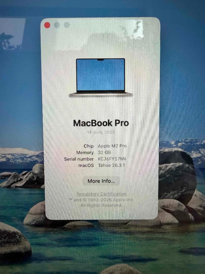 MacBook Pro 14インチ M2 Pro/32G/1TB/US配列