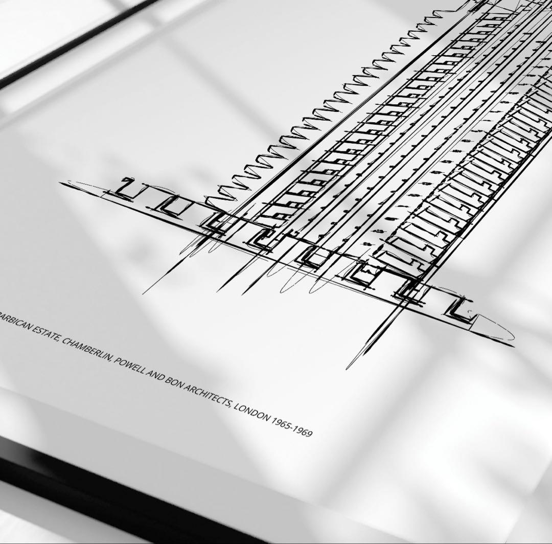 バービカン・ビル ロンドン アートポスター A2版