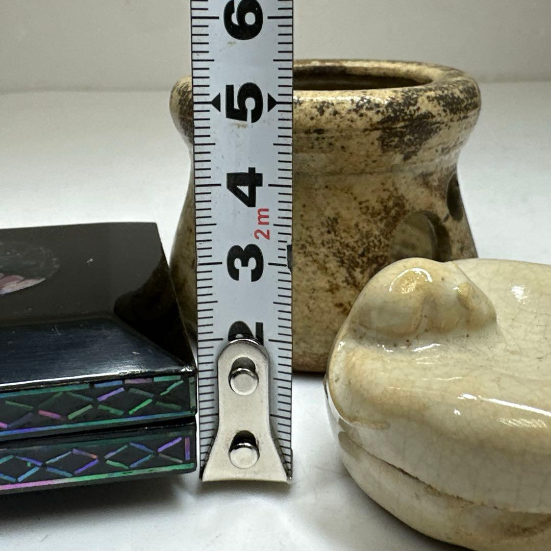 江戸時代　蓋物　香合　螺鈿　東な7-0415①