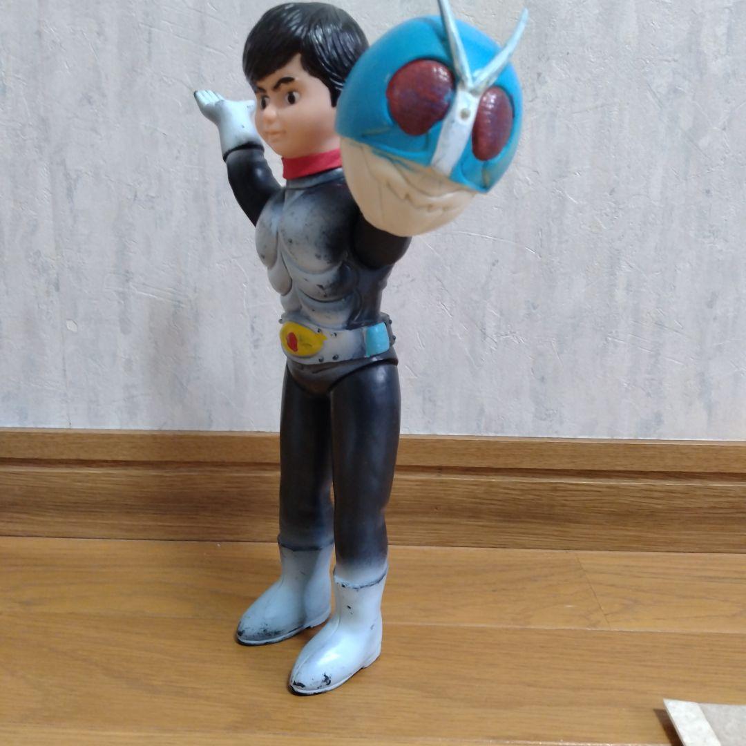 放映当時物　大サイズ　仮面ライダー　昭和レトロ　貴重なブルーマスク　面取れ