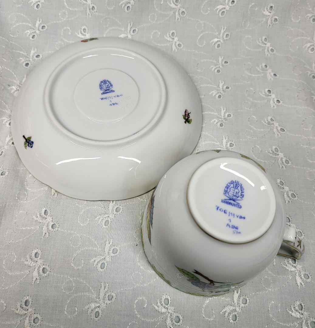 美品✨ヘレンド ヴィクトリアブーケ カップ&ソーサー 花 蝶 コーヒー