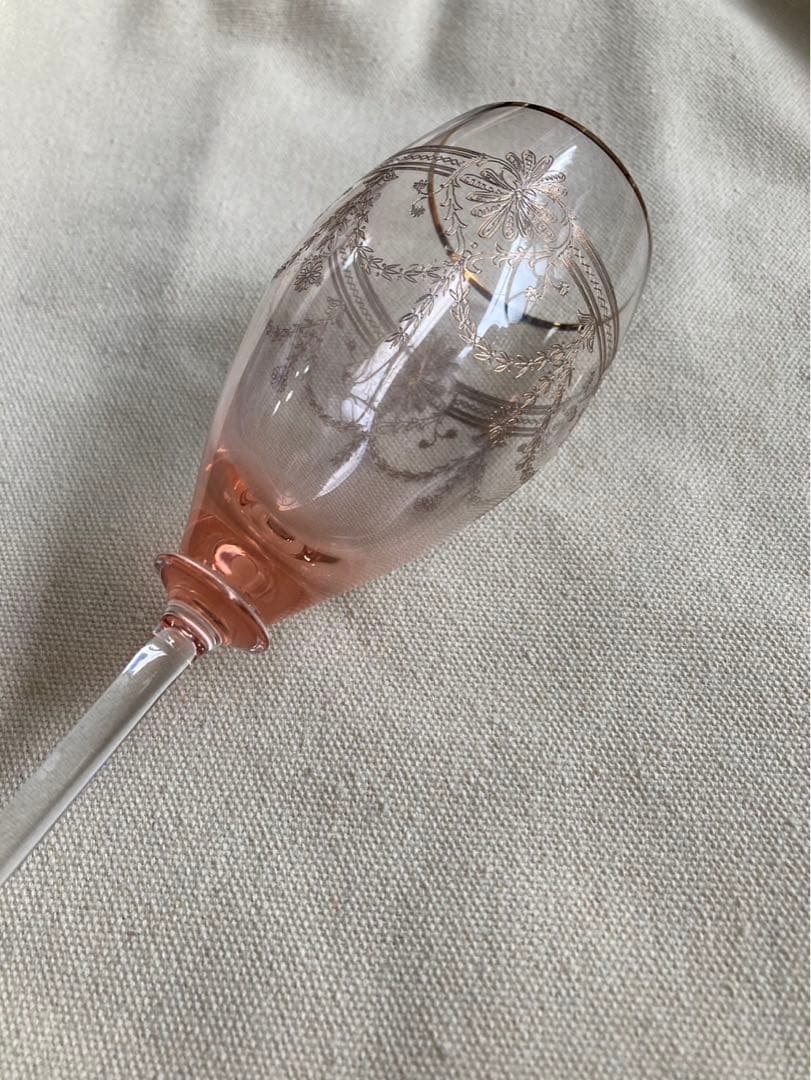 BOHEMIA GLASS ピンク ボヘミア　ワイングラス