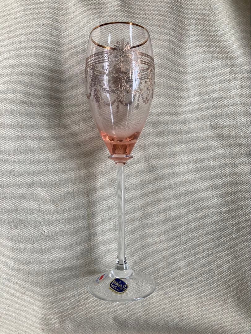 BOHEMIA GLASS ピンク ボヘミア　ワイングラス