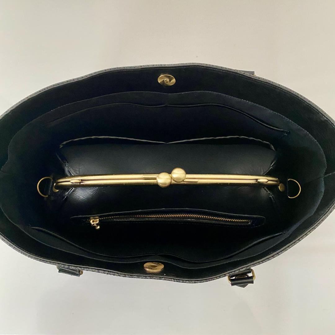 トートバック in がま口ショルダー セット 合皮 ハンドメイド