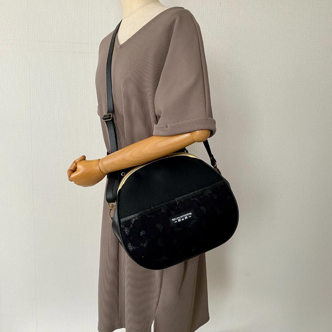 トートバック in がま口ショルダー セット 合皮 ハンドメイド