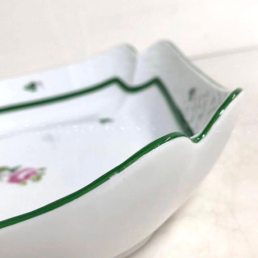 HEREND ヘレンド　スクエアケーキプレート　ウィーンの薔薇　26cm