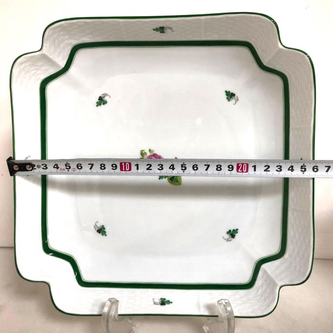 HEREND ヘレンド　スクエアケーキプレート　ウィーンの薔薇　26cm